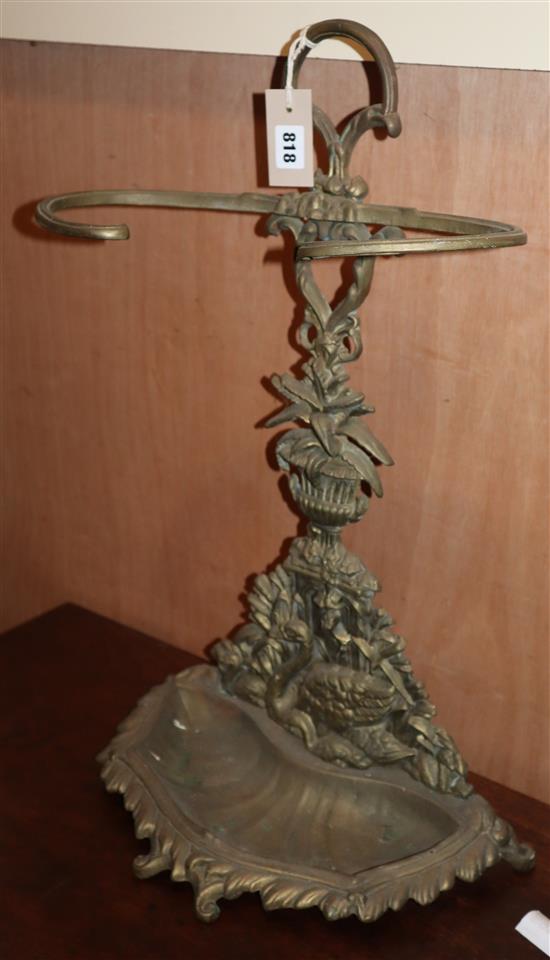 A Victorian style cast brass stick and umbrella stand H.67cm